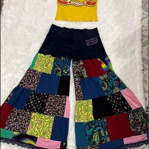 Custom Made terry cloth Juicy Couture Wide Leg Palazzo’s with a Snoopy Tube-top